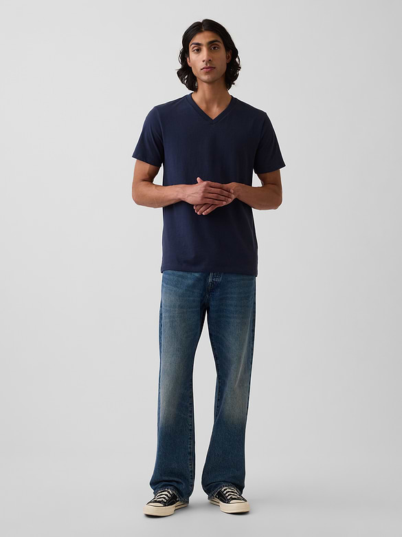 Cotton Jersey V-Neck T-Shirt