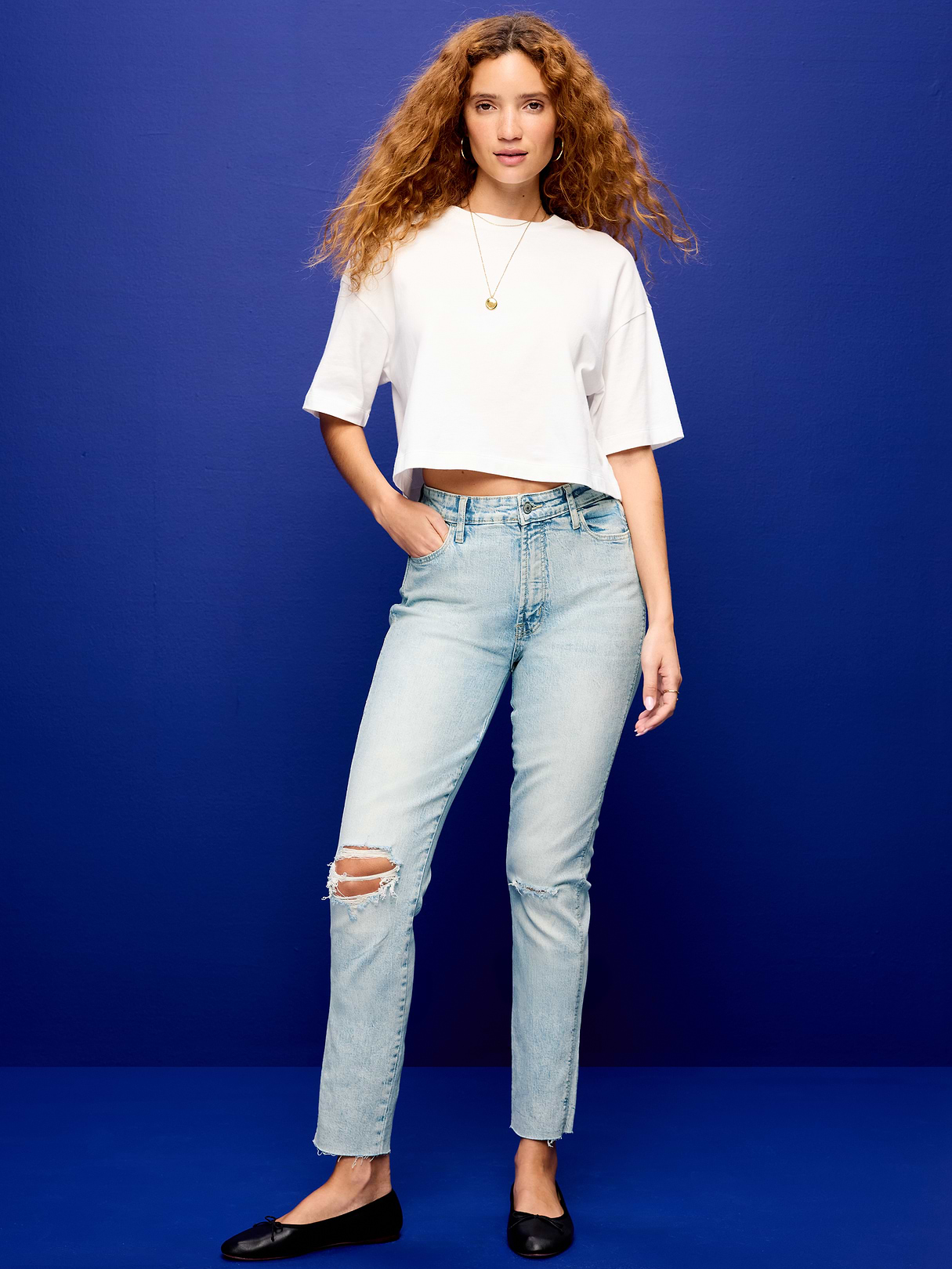 High-Waisted Vintage Slim Jeans - Ripped Light Wash by Old Navy