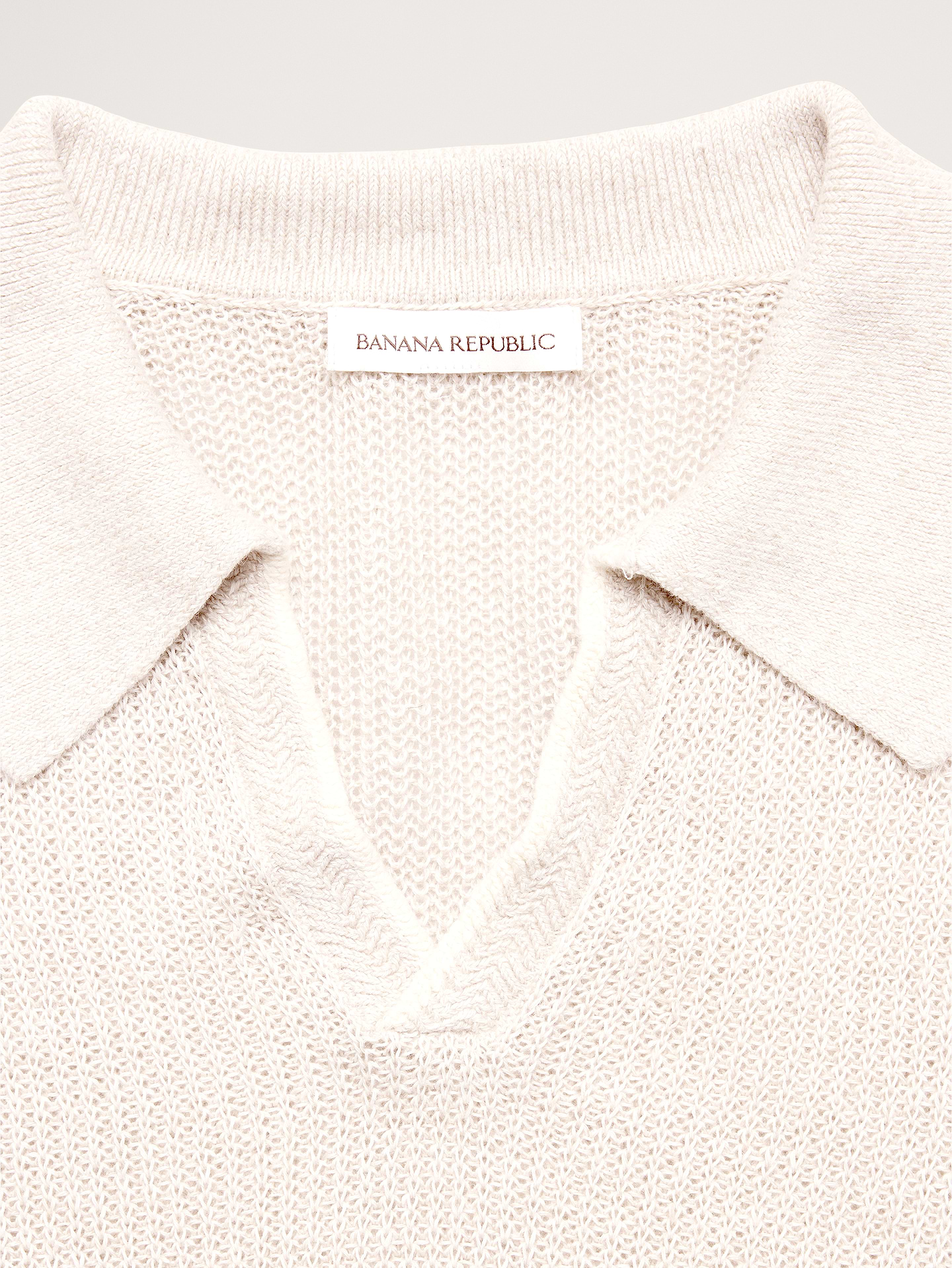 Image number 4 showing, Linen-Cotton Johnny-Collar Sweater Polo