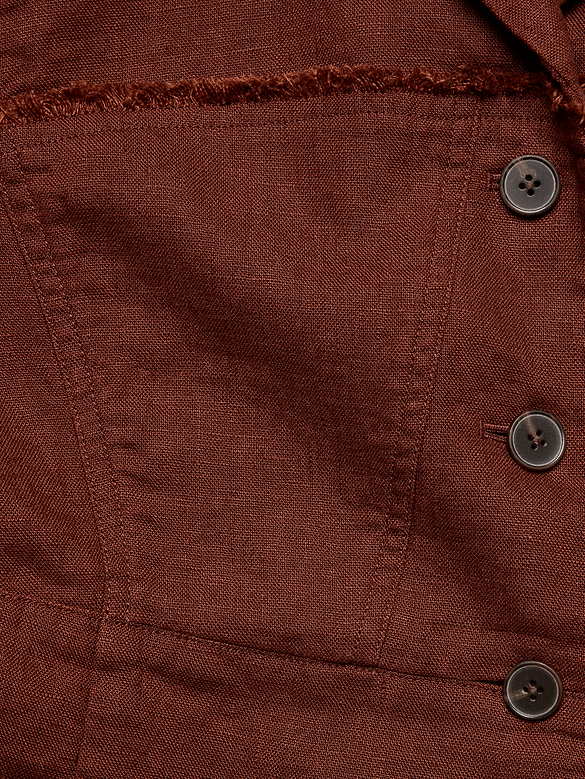 Fringe Linen Blazer