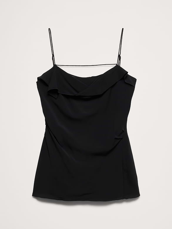 Georgette Cowl-Neck Tank