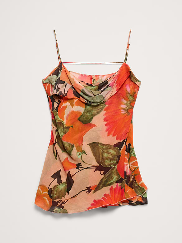 Georgette Cowl-Neck Tank