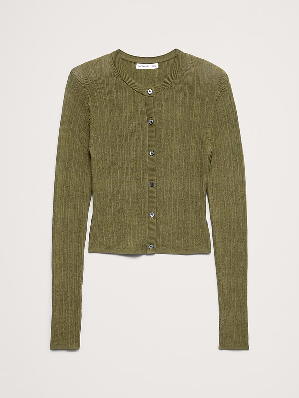 Crinkle Knit Cropped Cardigan