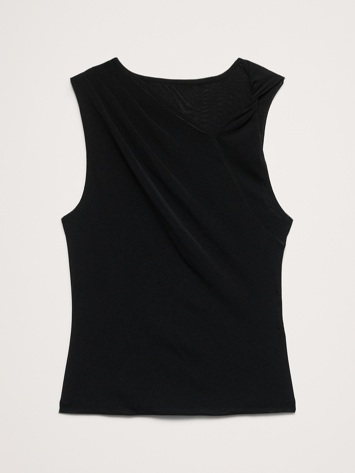 Mesh Twisted-Shoulder Top | Banana Republic