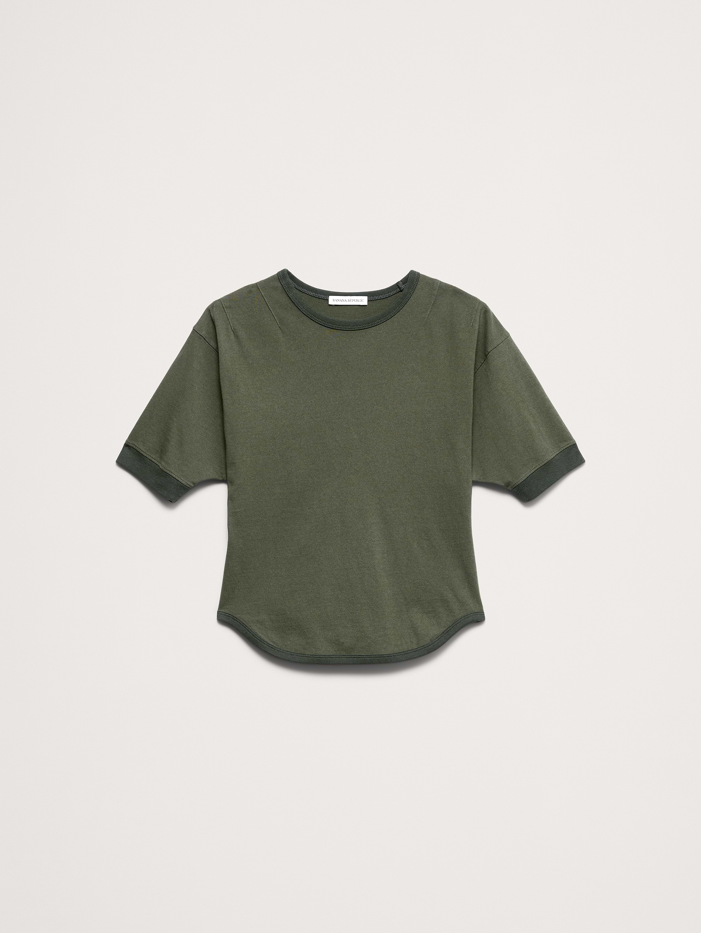 L'image numéro 4 présente T-shirt rétro à manches chauve-souris en coton