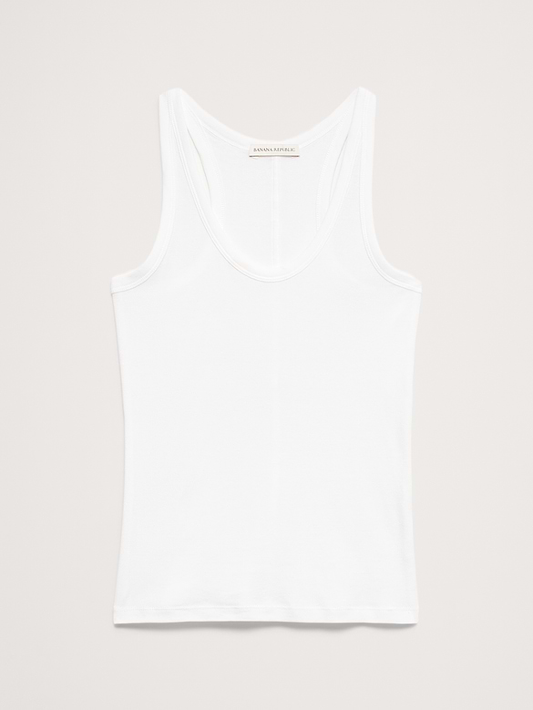 Airy Cotton Scoop-Neck Tank