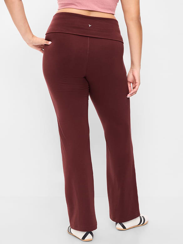 High-Waisted PowerChill Fold-Over Bootcut Leggings