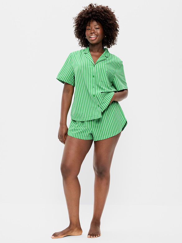 Pyjama court en popeline