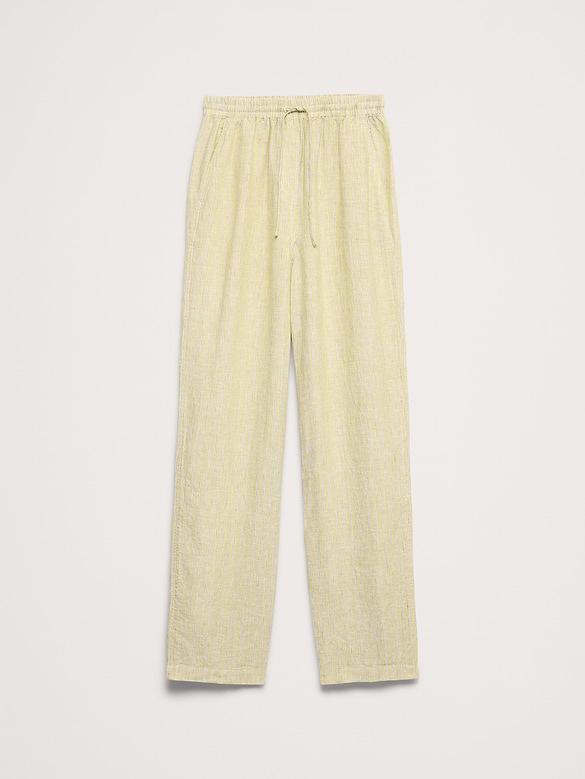The Getaway Straight-Leg Pull-On Pant in Linen