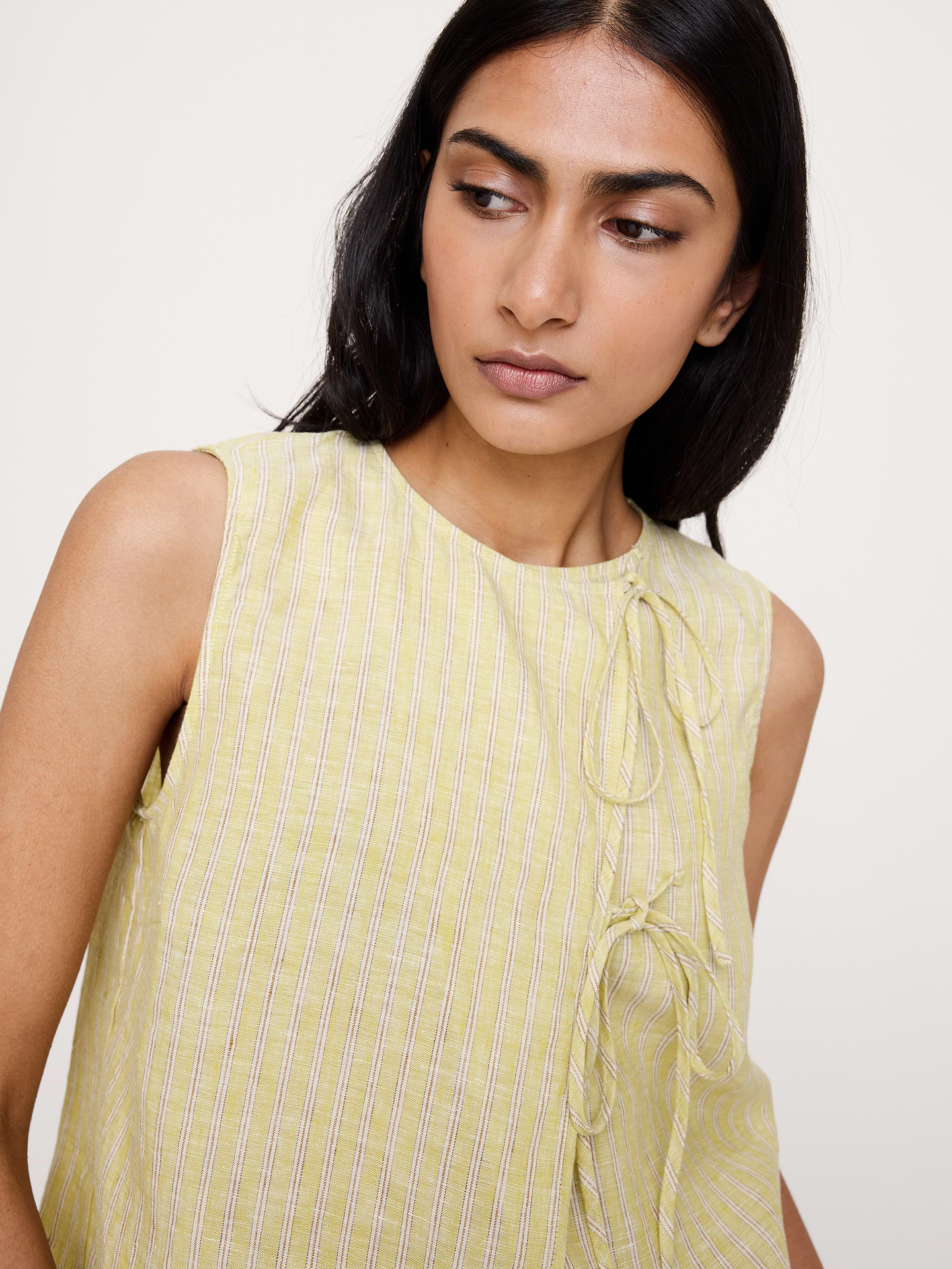 Image number 4 showing, Linen Double-Tie Tank