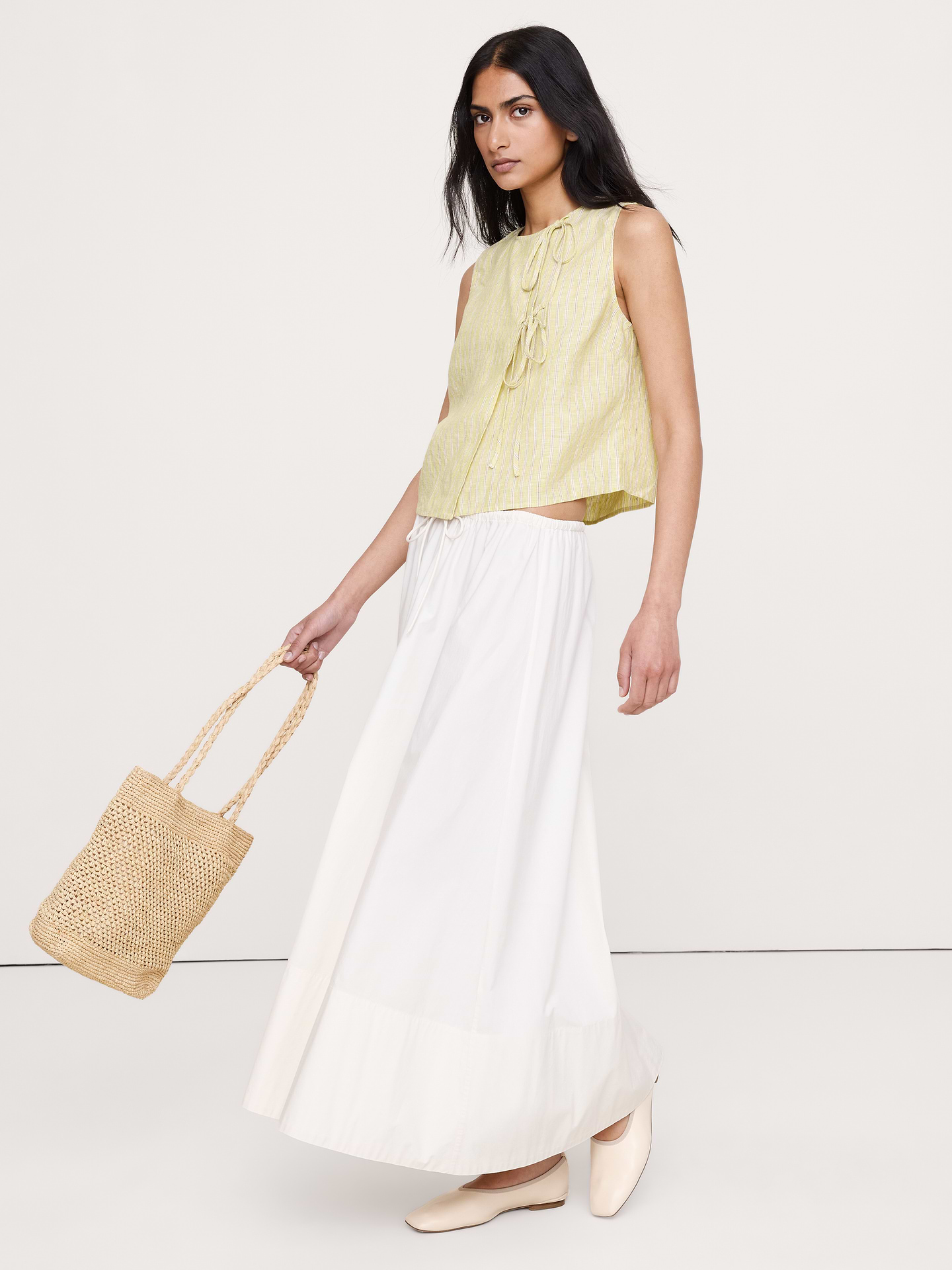 Image number 3 showing, Linen Double-Tie Tank