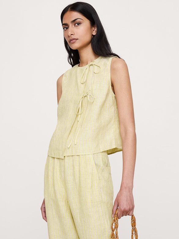 The Getaway Straight-Leg Pull-On Pant in Linen