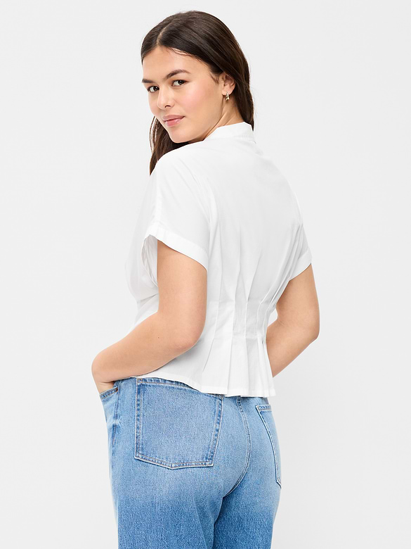 Slim-Waisted Button-Down Shirt