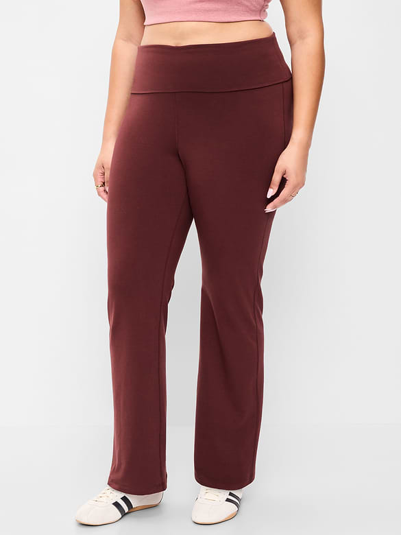 High-Waisted PowerChill Fold-Over Bootcut Leggings