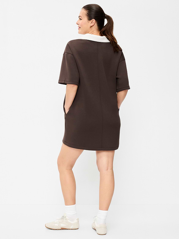 Bounce Fleece Short-Sleeve Polo Dress