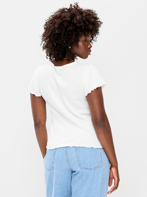 Lettuce-Edge Pointelle Top