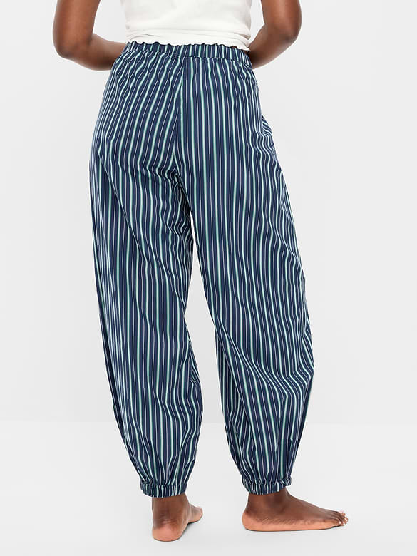 Cinched Poplin Balloon Pants