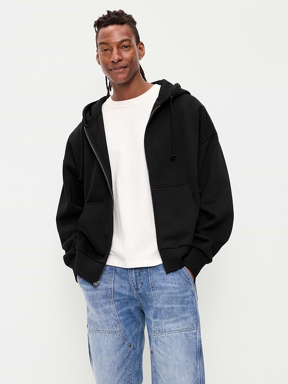 Oversized Heavyweight Full-Zip Rotation Hoodie
