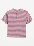 L'image numéro 1 présente T-shirt henley à rayures texturées à manches courtes pour tout-petit
