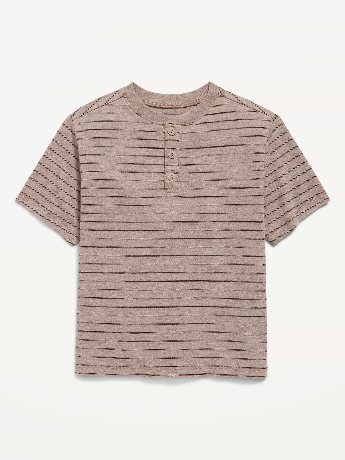 L'image numéro 1 présente T-shirt henley à rayures texturées à manches courtes pour tout-petit