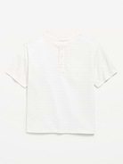 Image number 1 showing, Short-Sleeve Textured Striped Henley T-Shirt for Toddler Boys