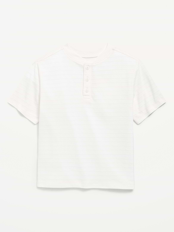 Short-Sleeve Textured Striped Henley T-Shirt for Toddler Boys