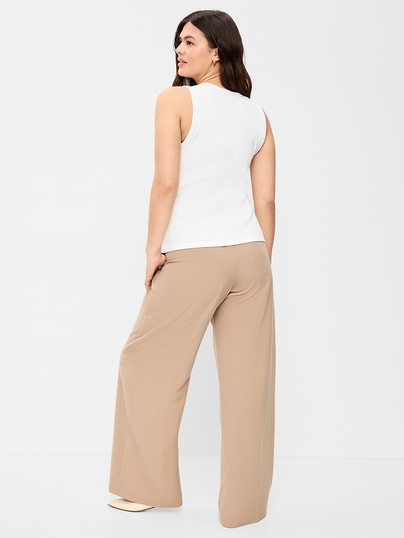 High-Waisted Wide-Leg Trouser Pants