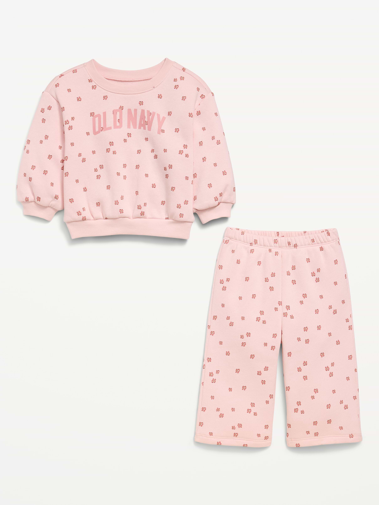 L'image numéro 2 présente Ensemble chandail et pantalon en coton ouaté à logo pour bébé
