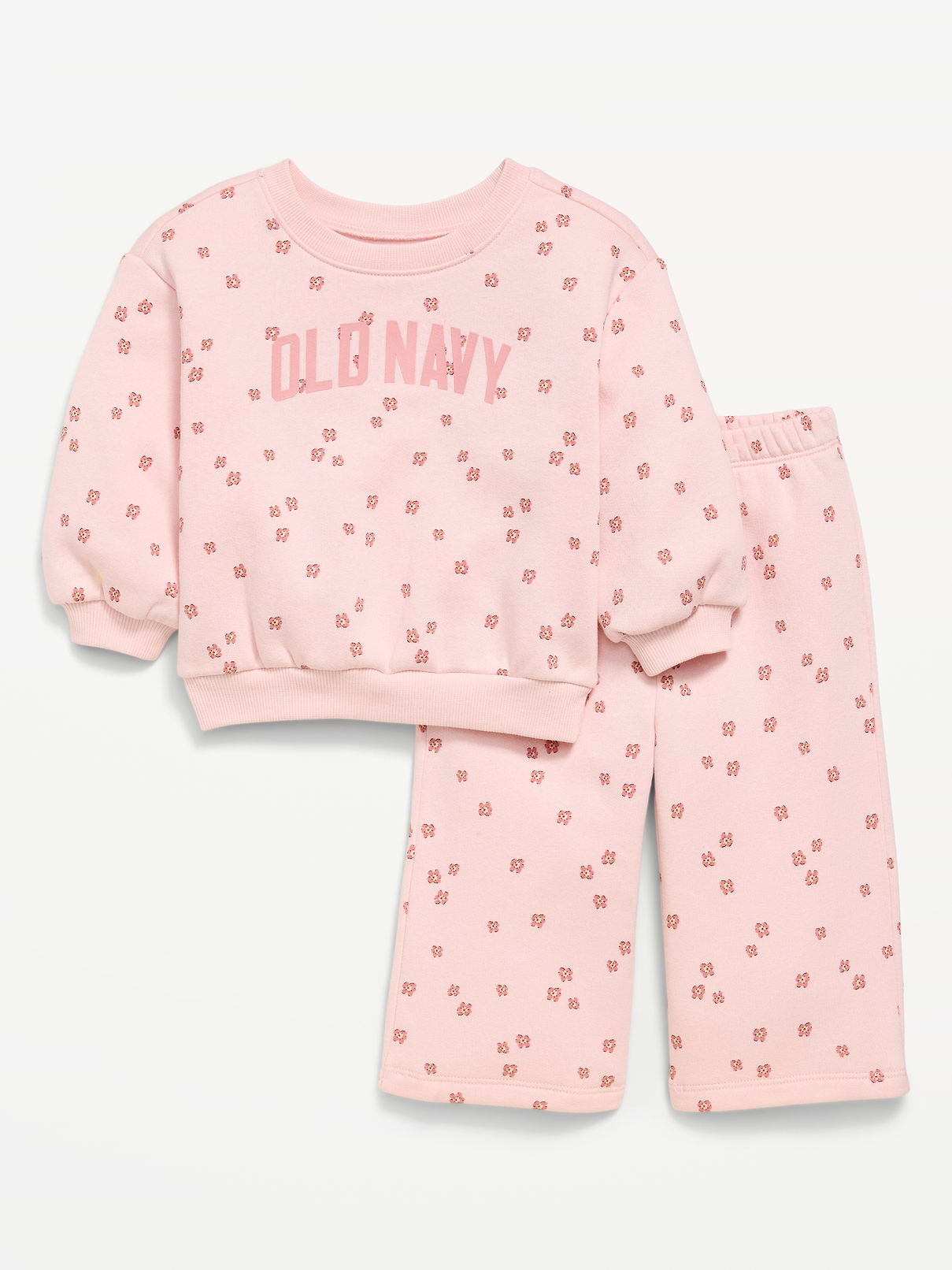 L'image numéro 1 présente Ensemble chandail et pantalon en coton ouaté à logo pour bébé
