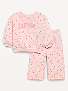 L'image numéro 1 présente Ensemble chandail et pantalon en coton ouaté à logo pour bébé