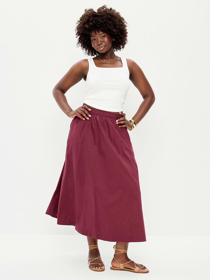 Image number 5 showing, Poplin Midi Skirt