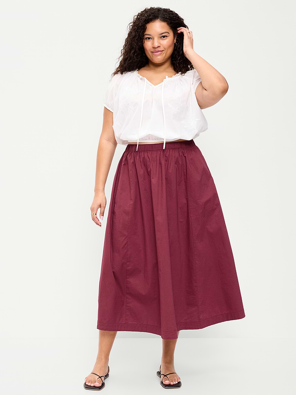 Poplin Midi Skirt