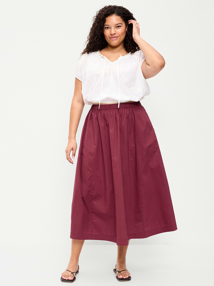 Image number 7 showing, Poplin Midi Skirt