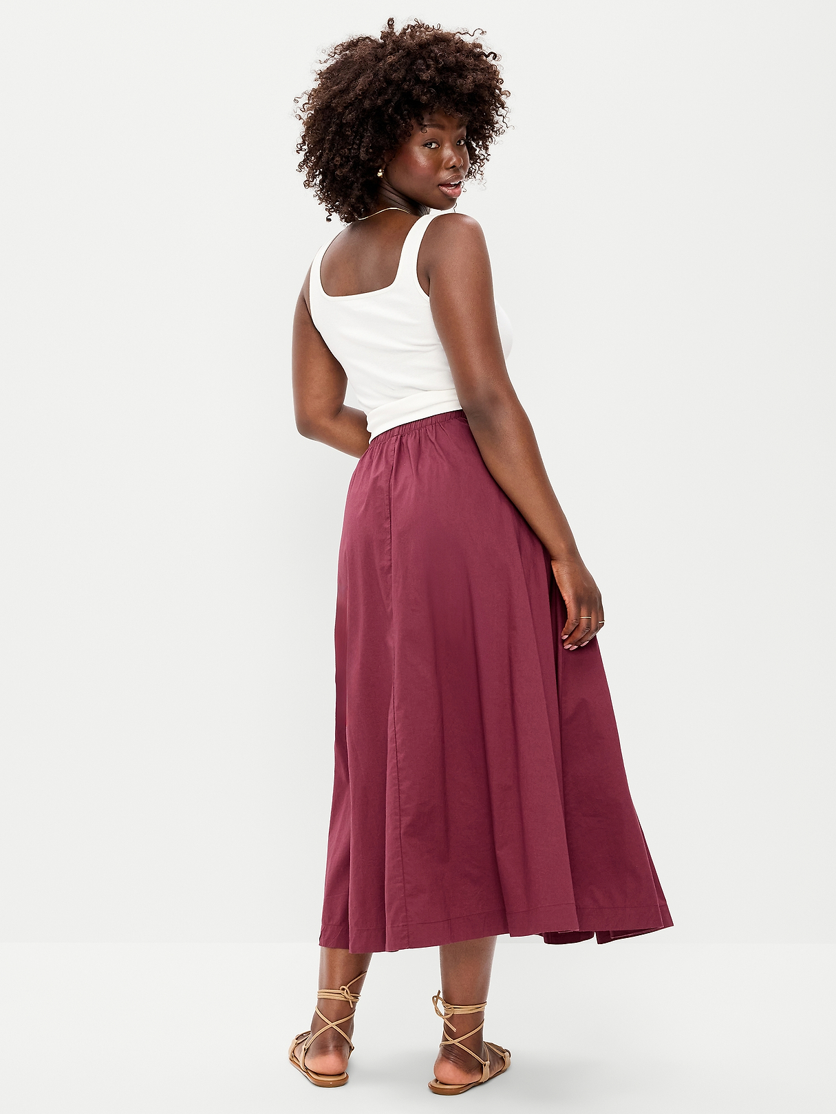 Poplin Midi Skirt | Old Navy