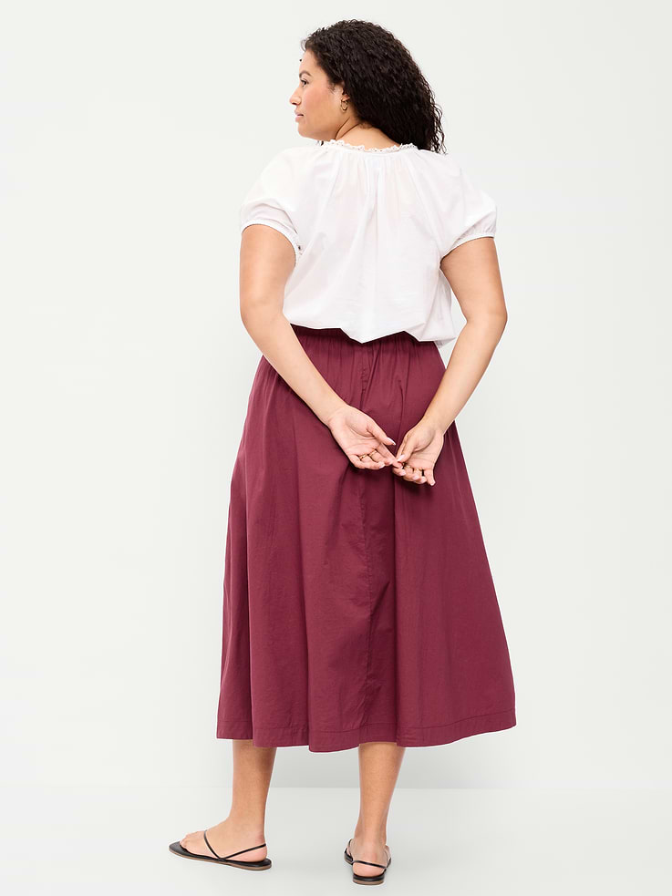 Image number 8 showing, Poplin Midi Skirt