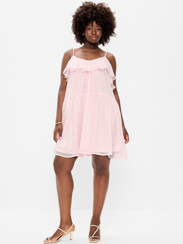 Ruffle-Front Flounce Mini Dress