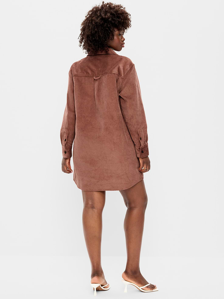 Image number 8 showing, Long-Sleeve Button-Down Mini Shirt Dress