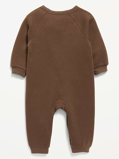 Image number 3 showing, Printed Long-Sleeve Fleece One-Piece for Baby