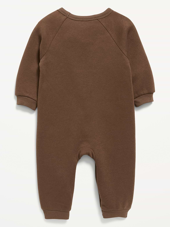 Une-pièce à manches longues à motif en molleton pour bébé