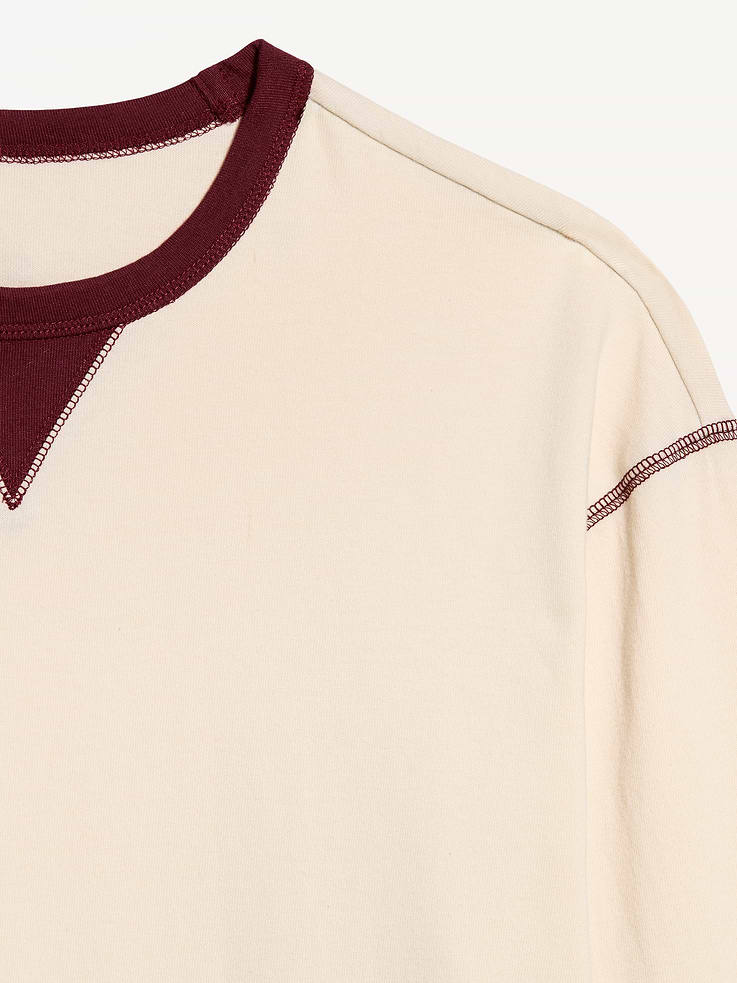 L'image numéro 4 présente T-shirt en tissu épais à manches longues
