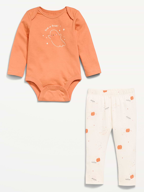 Long-Sleeve Bodysuit and Leggings Set for Baby