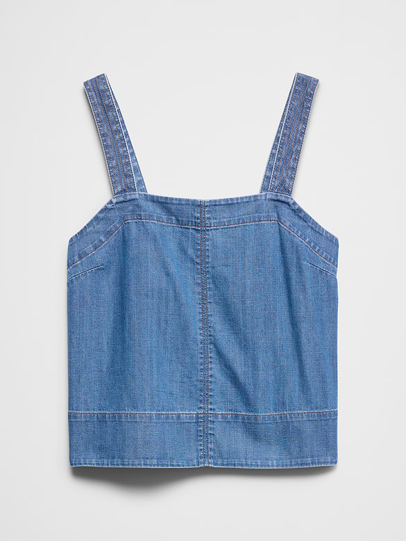 Denim Trapunto Tank
