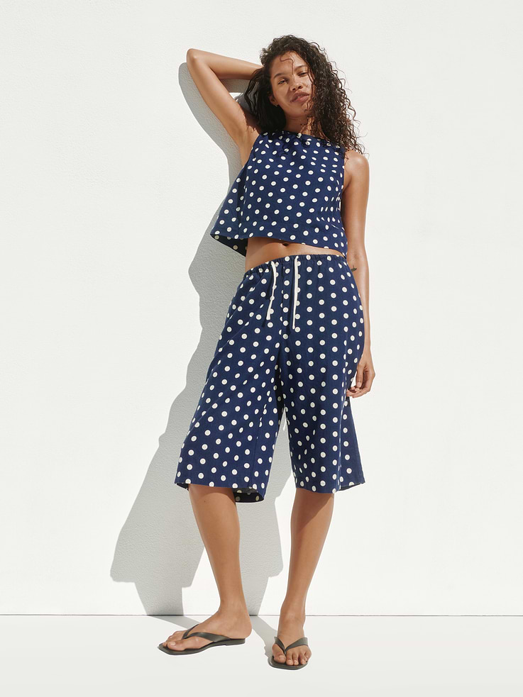 Image number 6 showing, Linen-Blend Relaxed Easy Culotte Pants