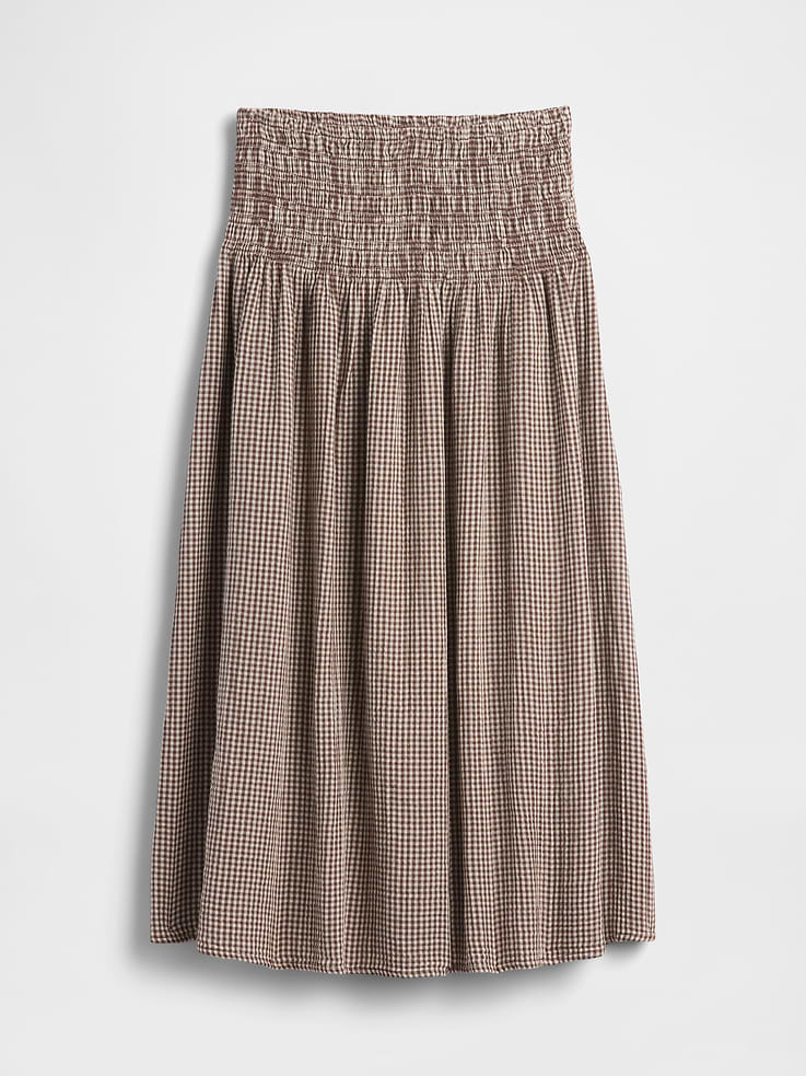 Image number 5 showing, Cotton Gauze Smocked-Waist Maxi Skirt