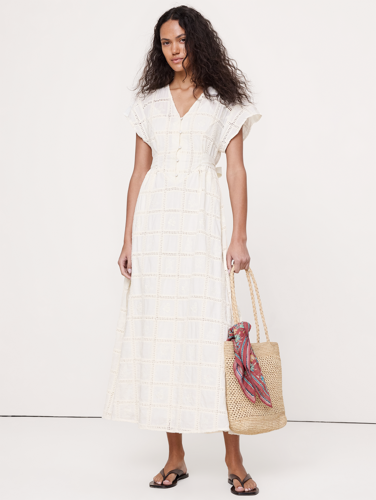 Embroidered Cotton Maxi Dress