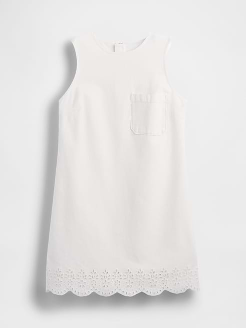 Eyelet Hem Mini Shift Dress