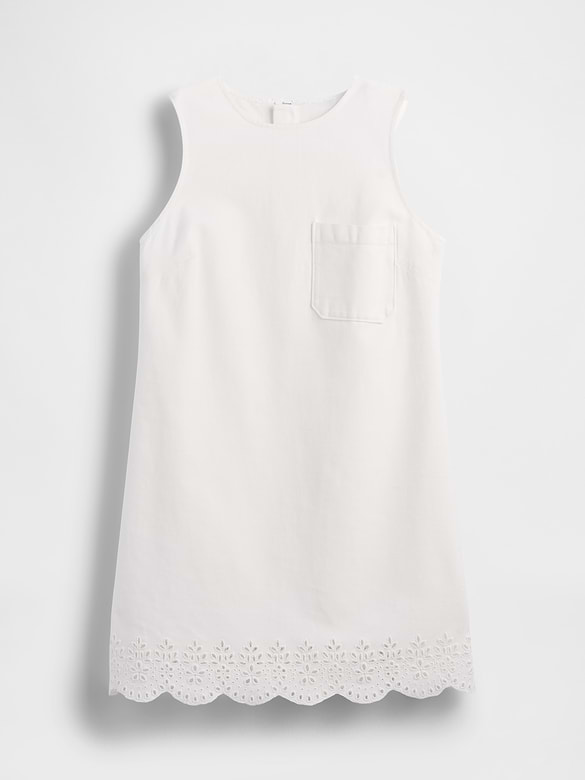 Eyelet Hem Mini Shift Dress