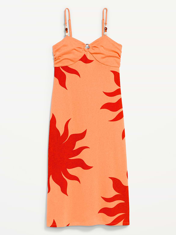 Beaded-Strap Beach Midi Dress
