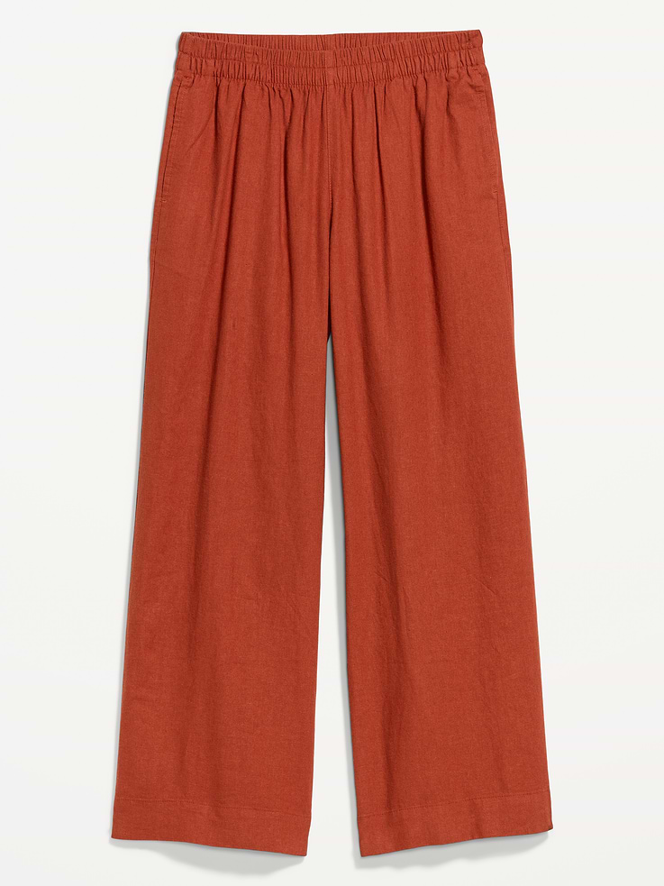 Image number 9 showing, High-Waisted Linen-Blend Super Wide-Leg Pants