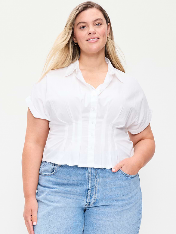 Slim-Waisted Button-Down Shirt